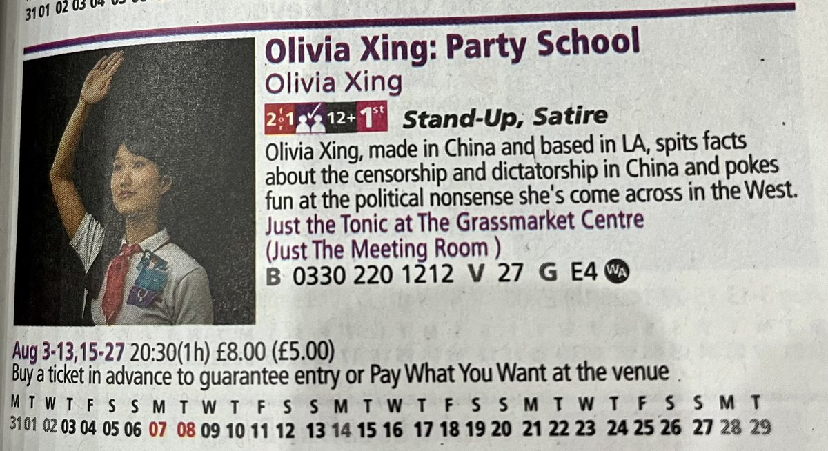 #edfringe 
I wrote this piece during Xi's re-election and the “White Paper movement”, the biggest protest in #China since June 4th, 1989.  I promise it’s smart humor with a lot of heart. Come and support my opening night tonight. just show up! It’s PWYW!
