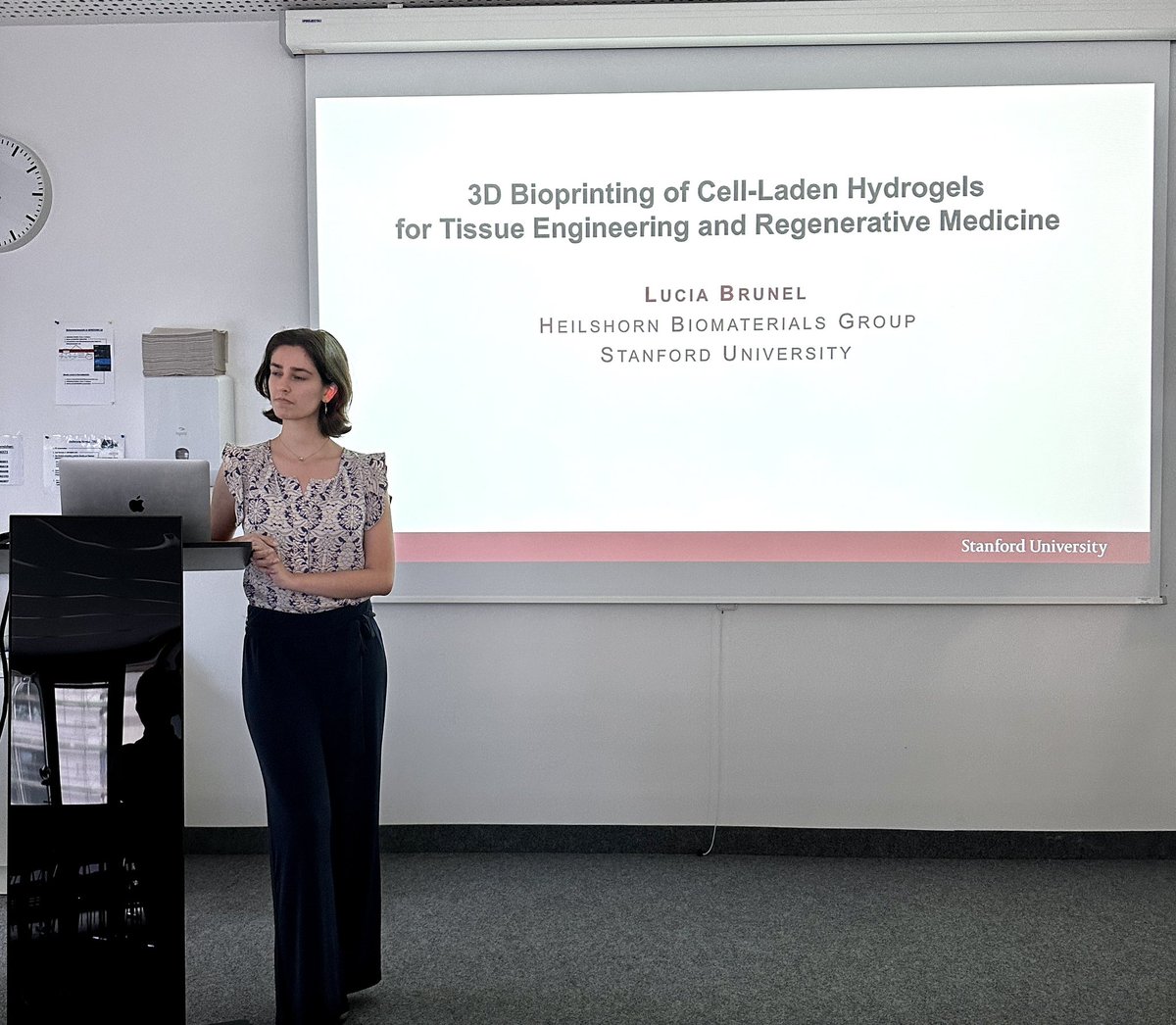 We are excited to have @lucia_g_brunel from @heilshornlab @Stanford University visiting us at @Engel_FB_Lab and giving an interesting talk on her work with @HeilshornSarah Thanks for coming Lucia.