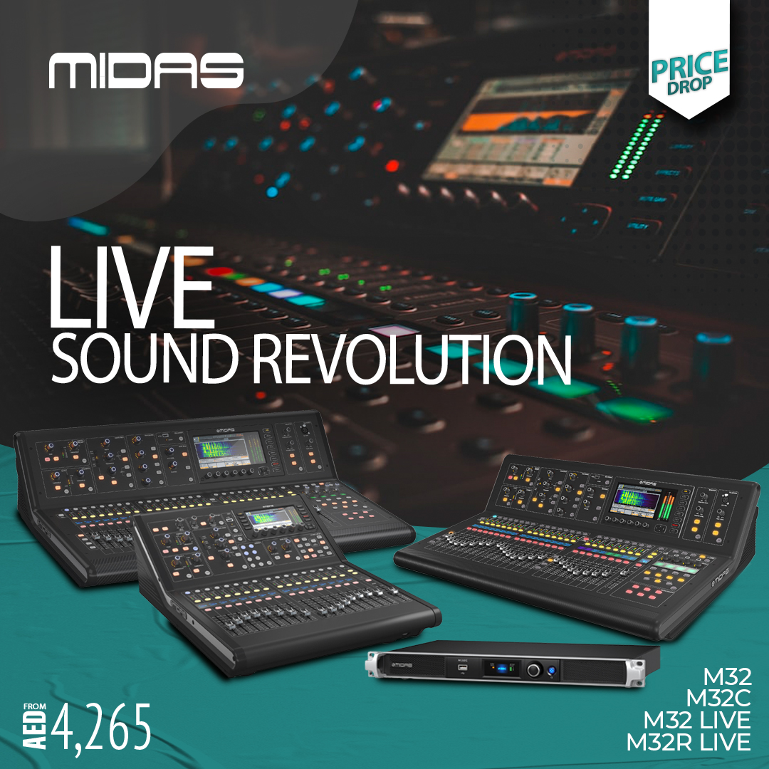 Midas #m32 Digital Mixing Consoles are great for large-scale as well as small scale live events. Engineers can easily achieve precise and dynamic mixes with flexible routing options. 

Shop Now > zurl.co/Ikcu 

#musicmajlis #midas #midasm32 #digitalmixer #mixingconsole