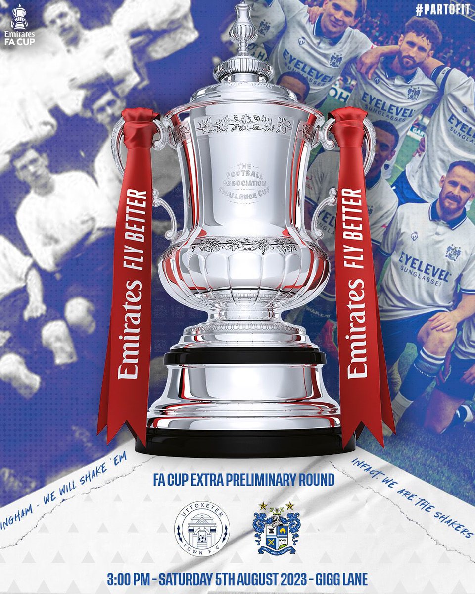The #FACup returns to Gigg Lane this Saturday as we face @UttoxeterTownFC. Get your ticket so you can be #PartOfIt 🎟️ buryfc.co.uk/tickets #BuryFC