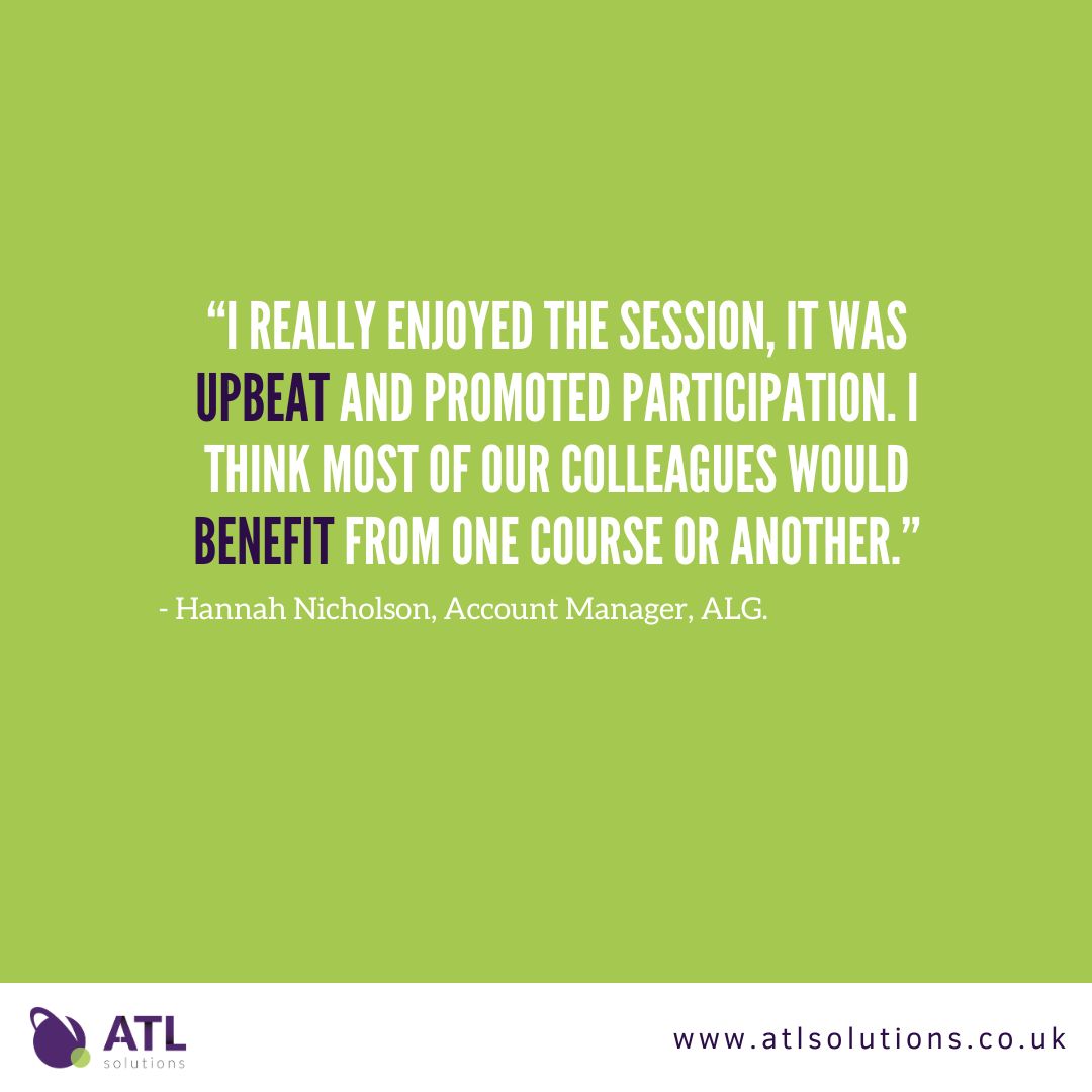 HelenBrewster's tweet image. With 23 years of experience, our expert trainers provide exceptional training experiences that get your team excited to keep learning. 🌟 Discover the benefits of our tailored training at atlsolutions.co.uk . 💼🌐 #ATLSolutions #CustomizedTraining