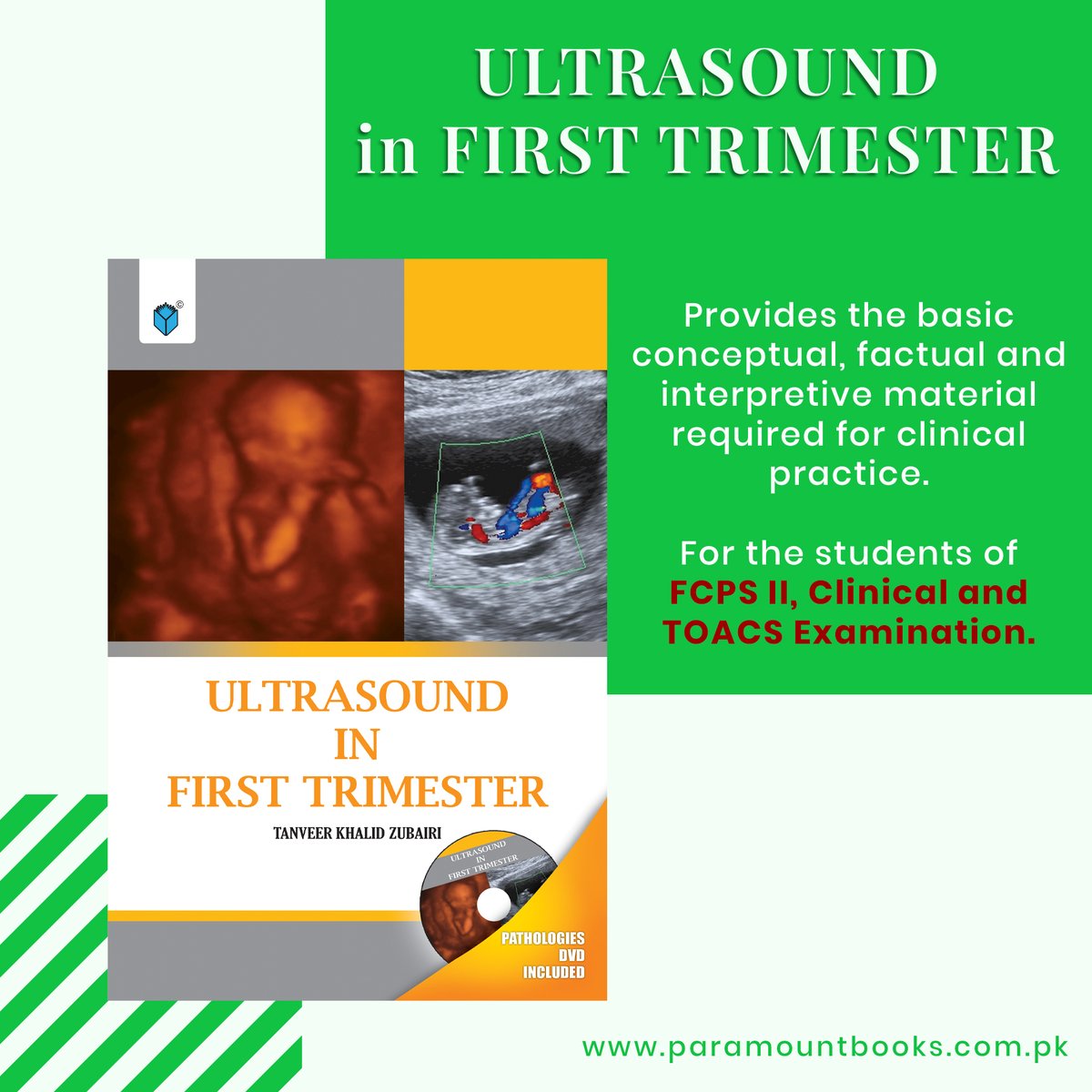ParamountB's tweet image. 𝑼𝑳𝑻𝑹𝑨𝑺𝑶𝑼𝑵𝑫 𝑰𝑵 𝑭𝑰𝑹𝑺𝑻 𝑻𝑹𝑰𝑴𝑬𝑺𝑻𝑬𝑹 by Dr. Tanveer Khalid Zubairi 
👉Shop now &amp;amp; get a 10% discount: bit.ly/3FI2JpG
✅Sample chapter here: bit.ly/3fKDnwS

#ultrasound #first #trimester #fcps #clinical #toacs #examination #paramountmedicalbooks