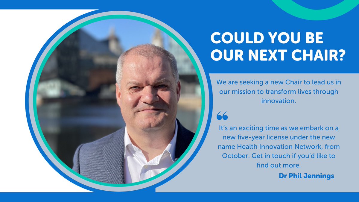 innovationnwc's tweet photo. 📢 Applications close 31st August

We are seeking a new Chair. Could it be you?
We are looking for someone exceptional to take the helm as our founder Chair Gideon Ben-Tovim OBE leaves after ten years. 
Check out the advert on NHS Jobs: https://t.co/ptRyZ64ktD https://t.co/NpGlGCQXv2
