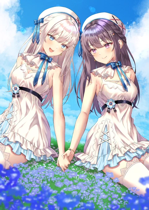 skebにて凪乃ましろさんを描かせて頂きました! 歌を頑張っておられて、とても可愛いらしいVtuberさんですね リクエストありがとうございました #凪のキャンバス #skeb