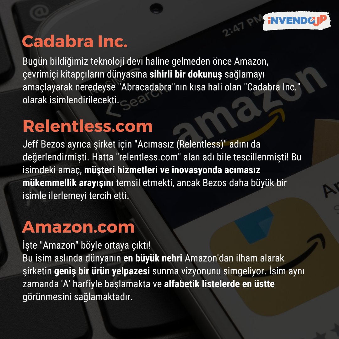 invendovs's tweet photo. İsim bulma süreci, yaratıcılığın ve sadeliğin bir girişimin kimliğini nasıl şekillendirebileceğini gösterir. Amazon gibi, akılda kalıcı ve anlamlı bir adın, herhangi bir girişim için başarıya giden yolda güçlü bir kazanç olabileceğini unutmayın! 🚀

#Amazon #InvendoVS #Startup https://t.co/ay6EJHBdYx