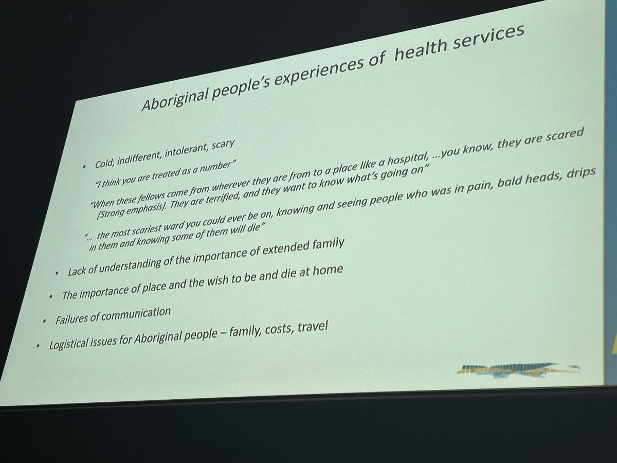 #MOGA23

Prof Thompson 

Lack of understanding around Aboriginal patient needs
- need for family support
- fear of treatment and dying
- logistical issues to get to and access care