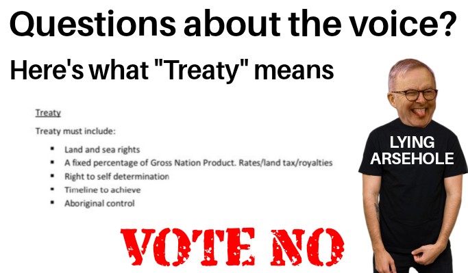 hammerofleft's tweet photo. #VoteYesAustralia #VoteNo 
Albo is a lying, weasel-headed mongrel bastard. https://t.co/XjZag8GJaB