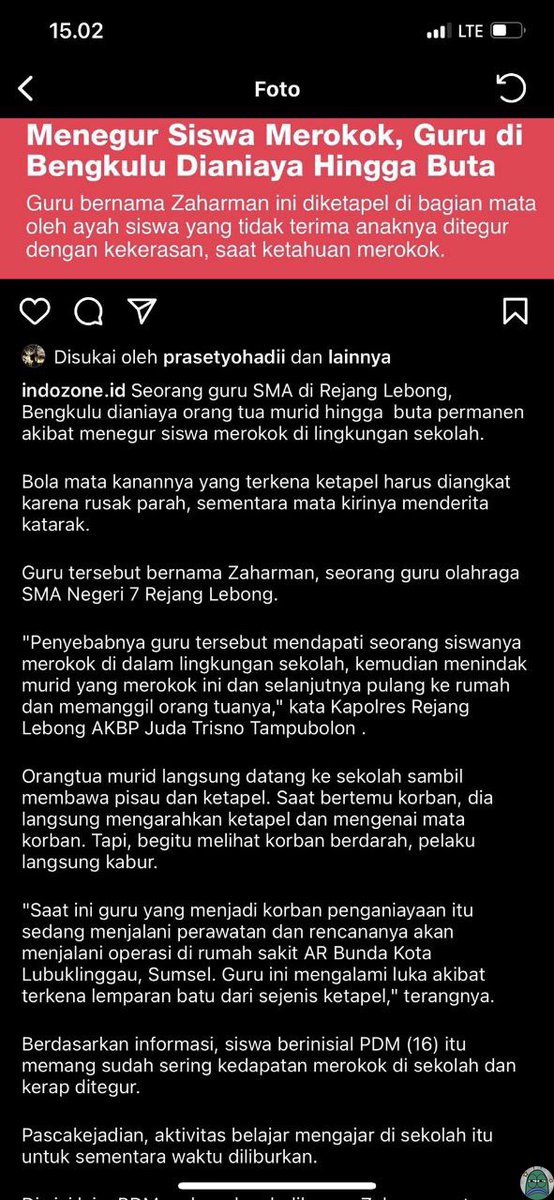 💚 Hallo guys, bantu up kasus ini, ini ayahnya temenku, kasian bgt skr dia bresiko buta, matanya gak bisa di sembuhin kecuali ada pendonor mata. Dan pelaku blm jdi tersangka, mohon bantu up guys😭🙏🏻🙏🏻