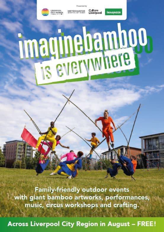 Imagine Bamboo will be visiting Prescot today from 1pm till 5pm

Imagine Bamboo will have bamboo bikes, bamboo toys, giant bamboo artworks, circus workshops, music &amp; more!

#ImagineBamboo #Prescot #freeevent #activitiesforkids