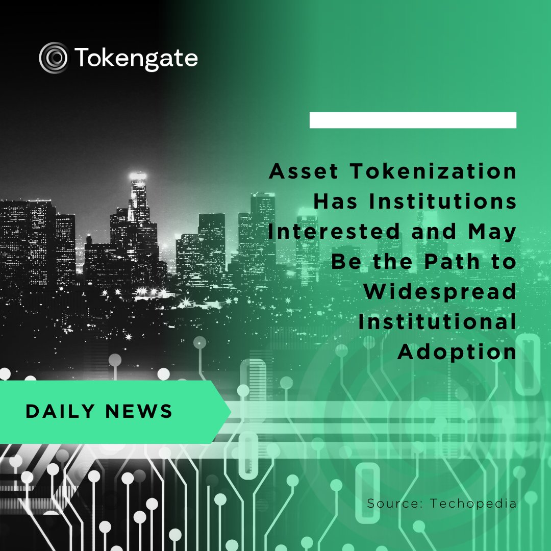 Tokengate (@thetokengate) on Twitter photo Asset tokenization gains ground in finance using blockchain & smart contracts. <a href="/WSJ/">The Wall Street Journal</a> giants like <a href="/jpmorgan/">J.P. Morgan</a> & <a href="/Citi/">Citi</a> are interested, driven by demand during the crypto winter. Tokenizing illiquid assets increases liquidity, leading to an estimated $16 tn market by 2030. Asset tokenization gains ground in finance using blockchain & smart contracts. <a href="/WSJ/">The Wall Street Journal</a> giants like <a href="/jpmorgan/">J.P. Morgan</a> & <a href="/Citi/">Citi</a> are interested, driven by demand during the crypto winter. Tokenizing illiquid assets increases liquidity, leading to an estimated $16 tn market by 2030.