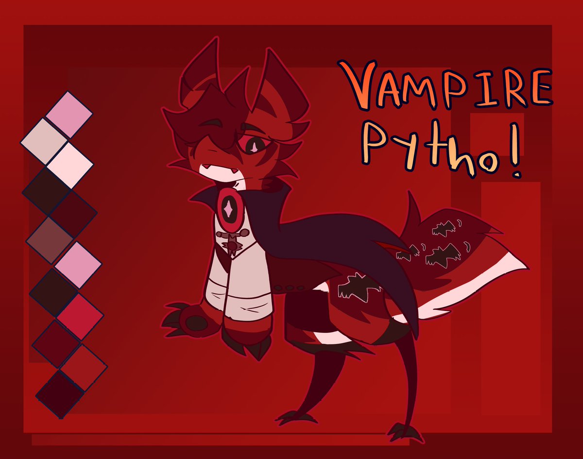 Archelogy10's tweet photo. pythos that I have made with the artfight theme for me and my friend!. vampires vs werewolfs and bloom and whiter https://t.co/dejYCJCU1A