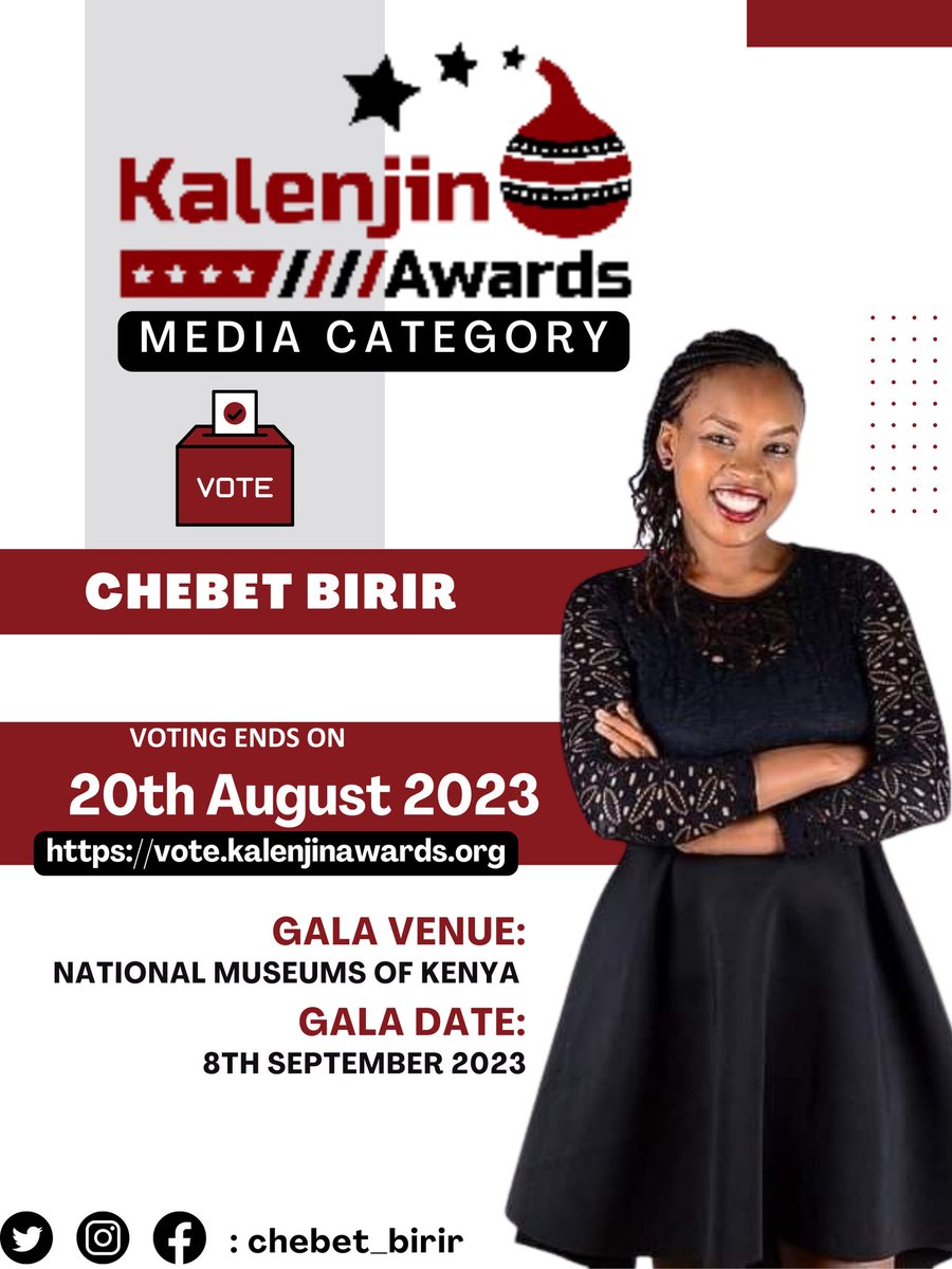 I am humbled to have been nominated for this year's Kalenjin Awards. To vote for me, go to page 9(Media Category) and click on nominee number 2 (Chebet Birir). Here is the link: kalenjinawards.org Asanteni sana na Mungu awabariki.