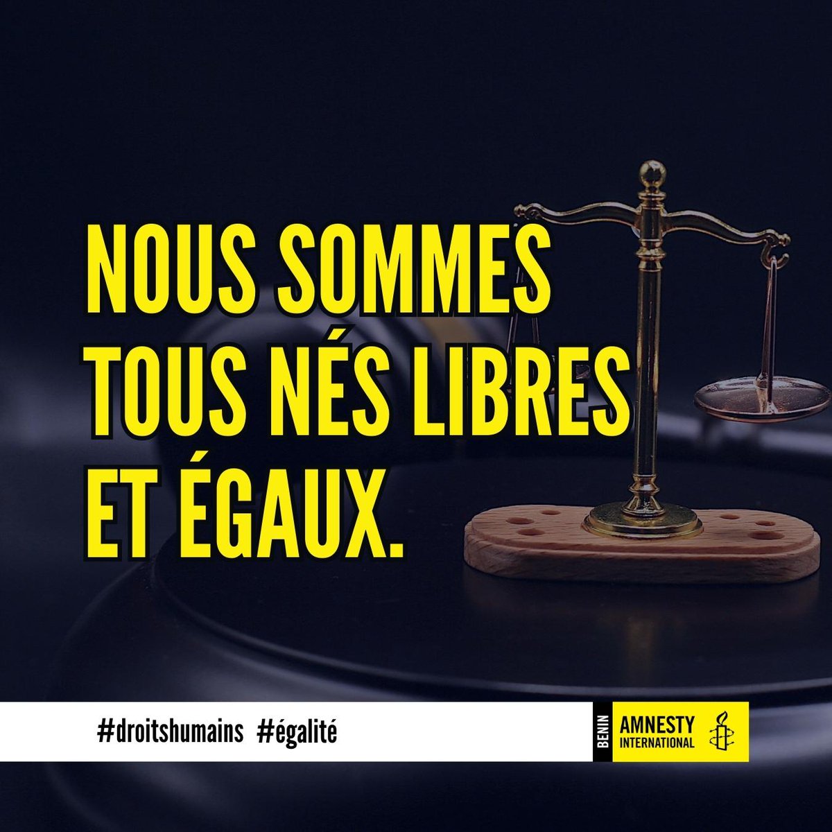 amnestybenin's tweet photo. Nous sommes tous nés libres et égaux en dignité et en droit. https://t.co/bIHtUDMbvo