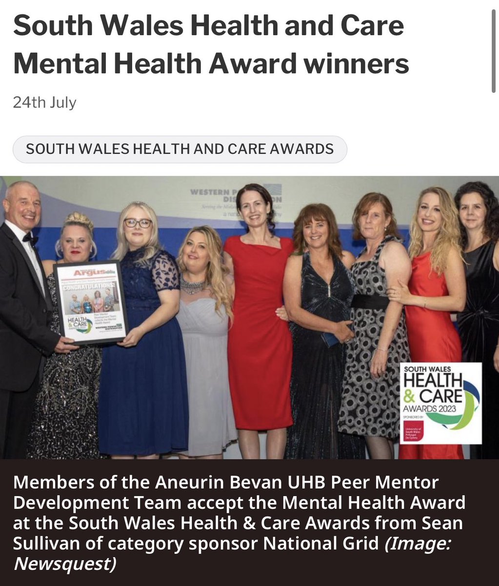 The amazing #awardwinning PMDT shining a spotlight on #peersupport in the world of #mentalhealth . I’m so pleased the #peermentor team were recognised for their incredible contribution to the #wellbeing of colleagues and service users across Gwent 💕