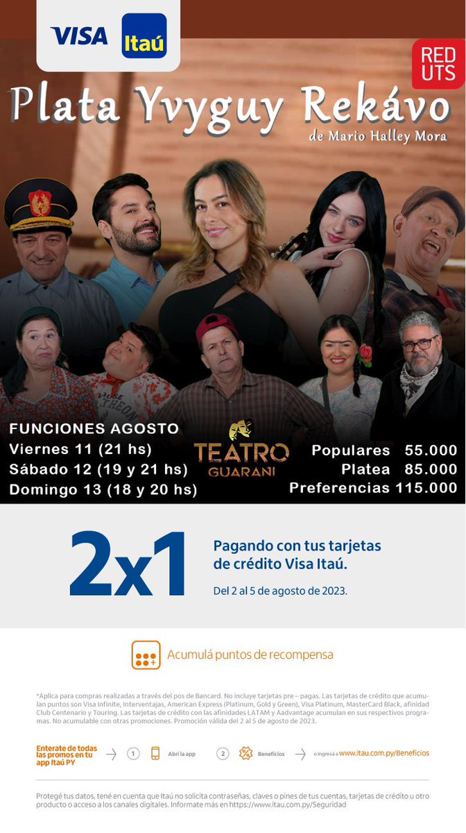 domicoro's tweet photo. Imperdible Promo venta por la web 2x1 con visa ITAU venta de entradas en red UTS https://t.co/yXVedRIKWY https://t.co/E9egp9Phyq