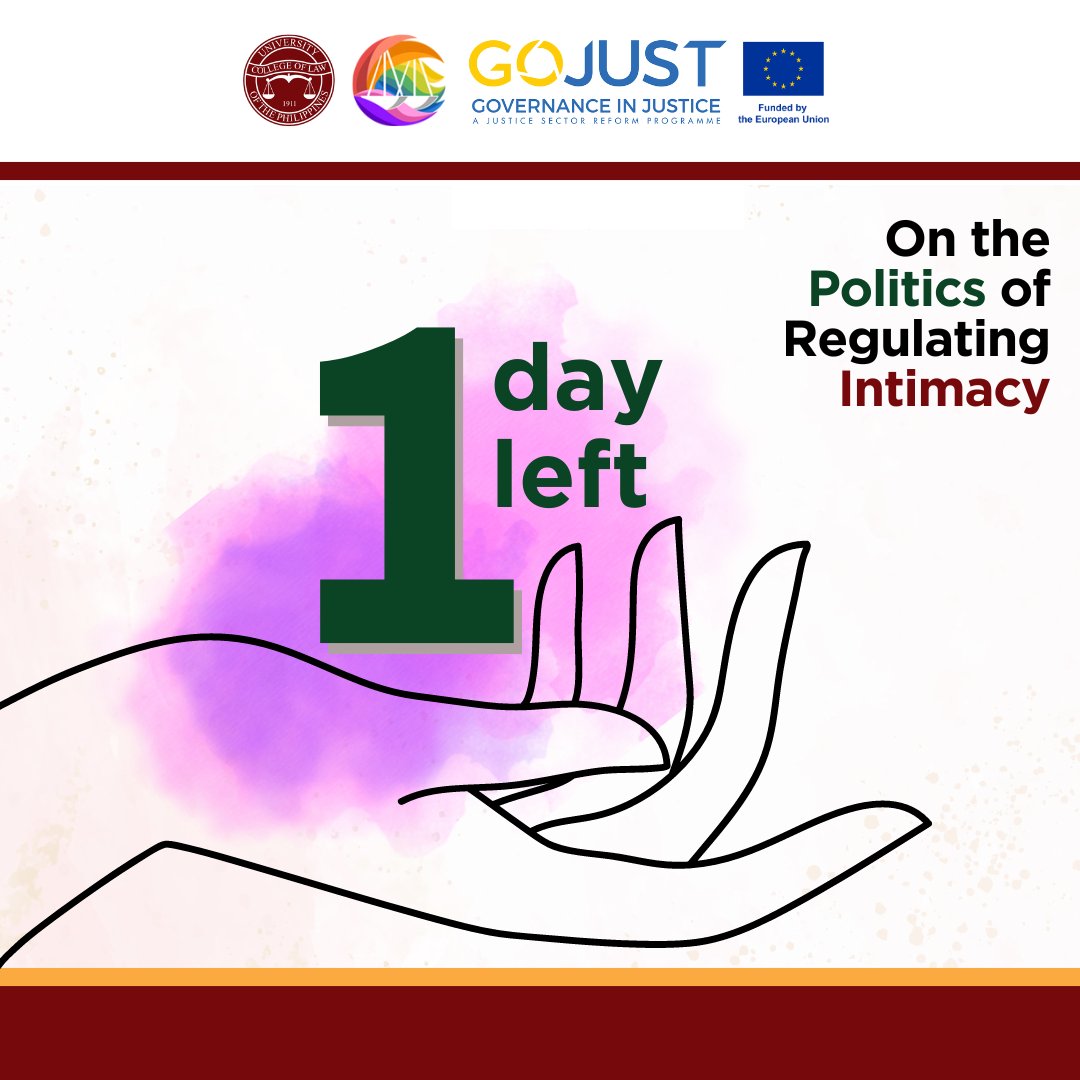 UPCollegeofLaw's tweet photo. One day left!
Engage in S.A.J. Marvic F. Leonen's lecture and take part in the Feminist Book Collection turnover from the GOJUST to UP GLPP at 10 AM tomorrow at G/F Conference Room, UPLC.
Register: https://t.co/k2DhMcYjee
#GLPP
#SAJusticeMarvicLeonen
#UPLaw #UPCollegeofLaw https://t.co/LylHFpYBnO