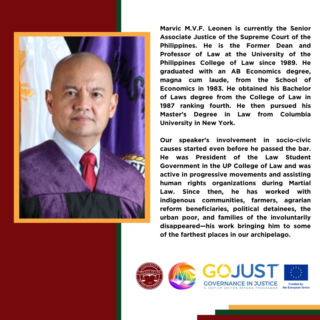 UPCollegeofLaw's tweet photo. One day left!
Engage in S.A.J. Marvic F. Leonen's lecture and take part in the Feminist Book Collection turnover from the GOJUST to UP GLPP at 10 AM tomorrow at G/F Conference Room, UPLC.
Register: https://t.co/k2DhMcYjee
#GLPP
#SAJusticeMarvicLeonen
#UPLaw #UPCollegeofLaw https://t.co/LylHFpYBnO