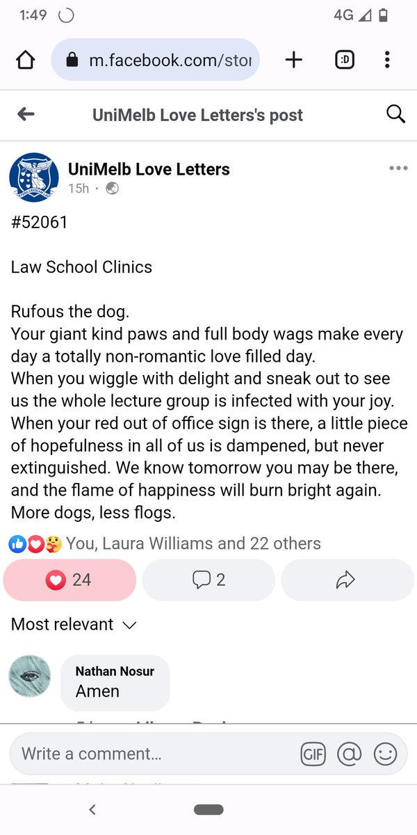 don't want to brag, but here I am bragging 
<a href="/PILI_MLS/">Law Clinics at MLS</a> 
<a href="/MelbLawSchool/">Melbourne Law School</a>