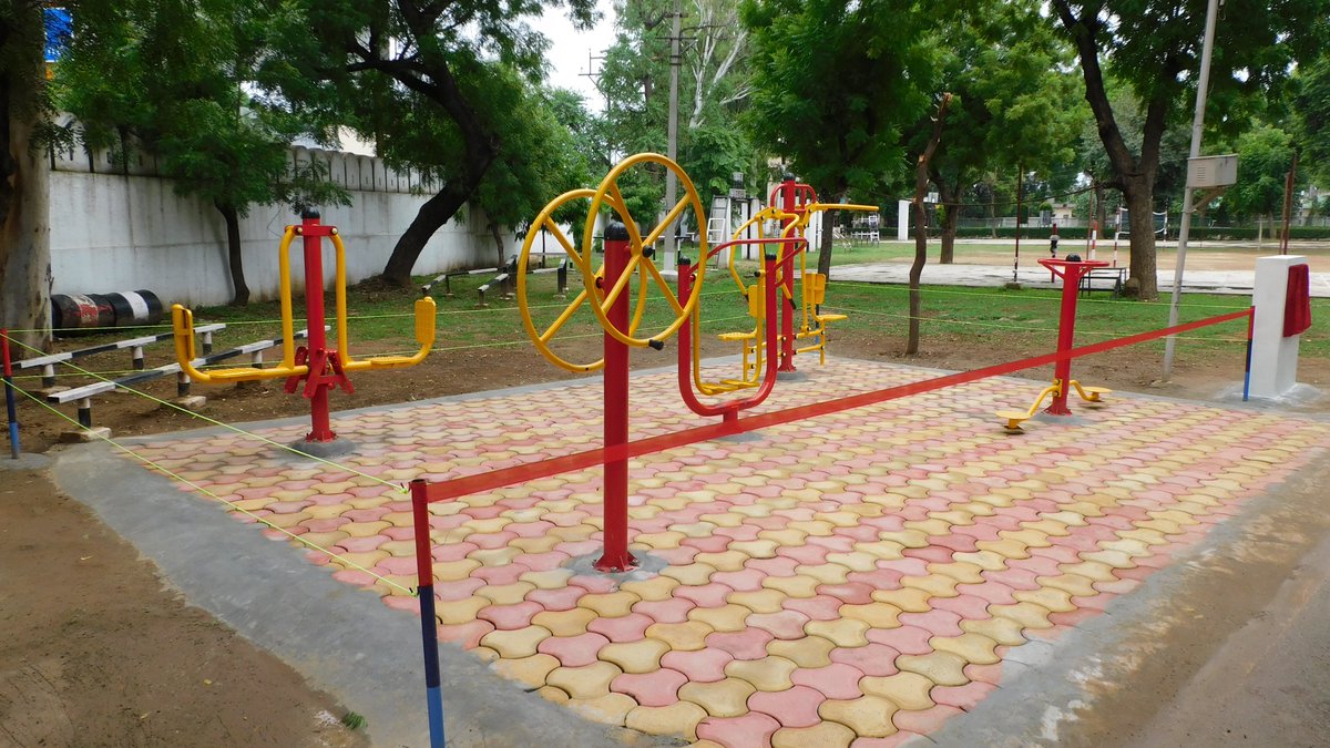 OTAGwalior's tweet photo. As part of the infrastructural development &amp; extension of facilities available for the physical fitness of the trainees; Brig VM Sharma, Commandant inaugurated the Outdoor Gym @OTAGwalior https://t.co/69oUyRuEIa