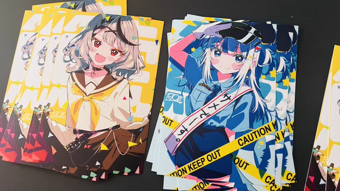 夏コミ新刊セットのポストカード届きました!  光が当たると表面にパール感の出る高級紙を使いました!  発色も綺麗でいい感じです!