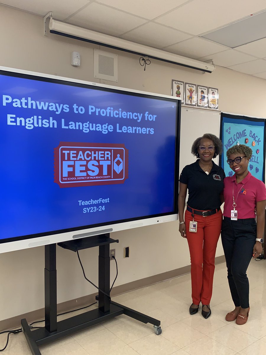 AnaVieiraPBC's tweet photo. TeacherFest was terrific!!!
Welcome to Palm Beach County new Teachers!
Arielle Jackson and I were pleased to facilitate the Pathway to Proficiency for English Language Learners session for the new teachers! @EsolPbc #TeacherFest @pbcsd @Berry2Jackson16 https://t.co/ozItryFDjB