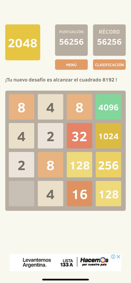 Nacho, estuviste jugando al 2048 las 12 horas de vuelo?
