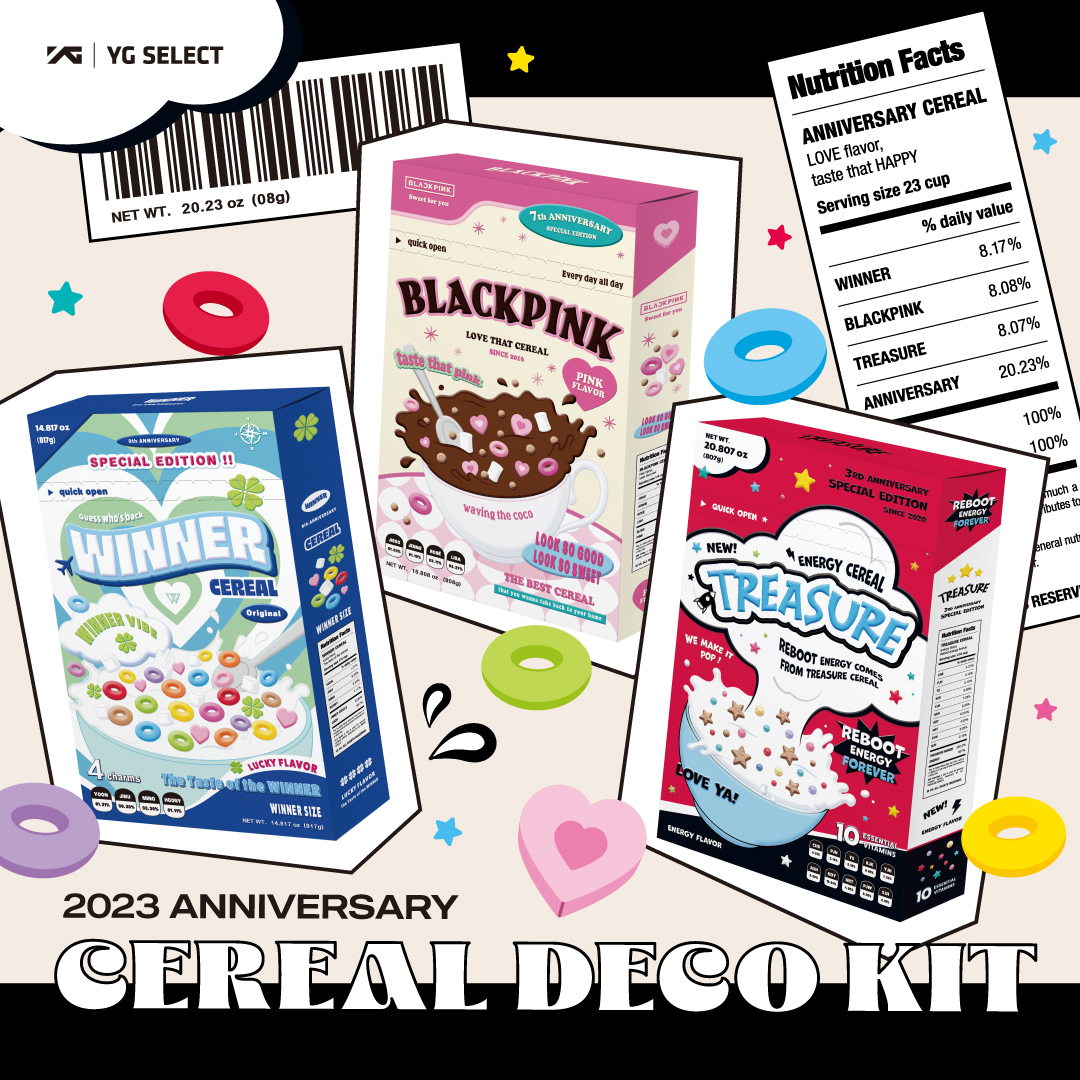ygselect's tweet photo. #2023DEBUTANNIVERSARY [#CEREALDECOKIT]

THIS YEAR'S CEREAL FOR #INNERCIRCLE💙
#BLINK🖤💖 #TEUME💎

QUICK OPEN🔓
🔗#WINNER : https://t.co/85UaWFjUwn
🔗#BLACKPINK : https://t.co/Chnc3JOiDK
🔗#TREASURE : https://t.co/E3p4v1fJln
🔗#YGSELECT(CN): https://t.co/mKhcDwDm5u https://t.co/lX0L4iztn5