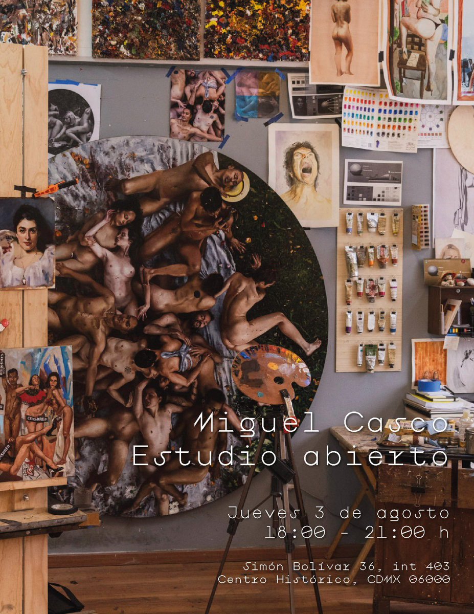 Mañana abriré mi estudio para que me visiten y conozcan mi más reciente pieza de El desayuno. Espero verles. 🫶🏽 /// #MiguelCasco #pinturaaloleo #mexicanartist #marderegil
