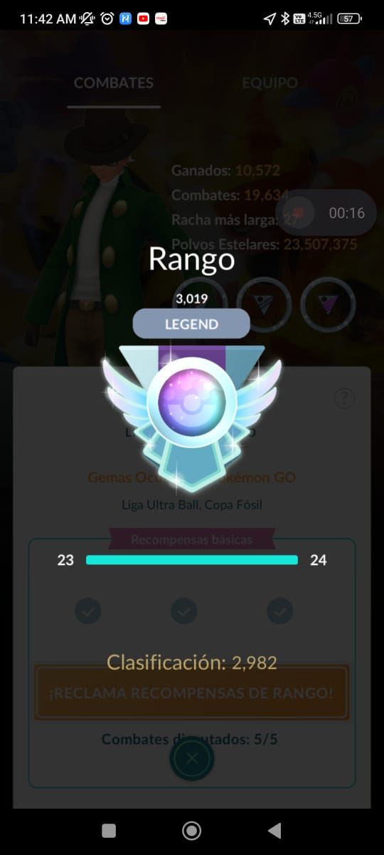 Seguimos con una temporada más llegando a leyenda, últimamente se ha complicado por el gran nivel de los rivales y por el poco tiempo que he tenido pero se logró una vez más.
#PokemonGO #gbl