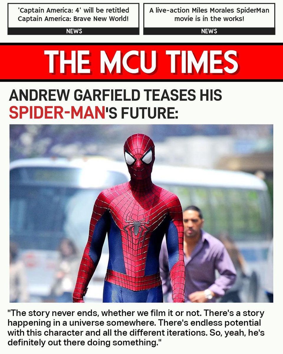 piyush_vermax's tweet image. I love how these actors/directors never directly state anything. They give indirect answers. Hehe..

He’s just sharing the obvious.

Image: themcutimes

#andrewgarfield #tasm3 #SpiderMan #SpiderManDay #PeterParker #marvel #MCU