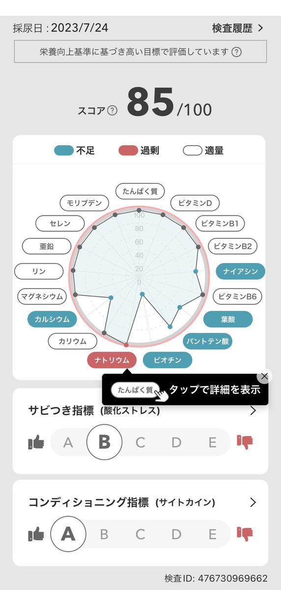 motofumi_xyz's tweet photo. サプリ処方前の結果です
結構良くないですか😳ビオチンてなん？
2023年7月24日の栄養検査結果 #VITANOTE https://t.co/aDNFBv8VT7