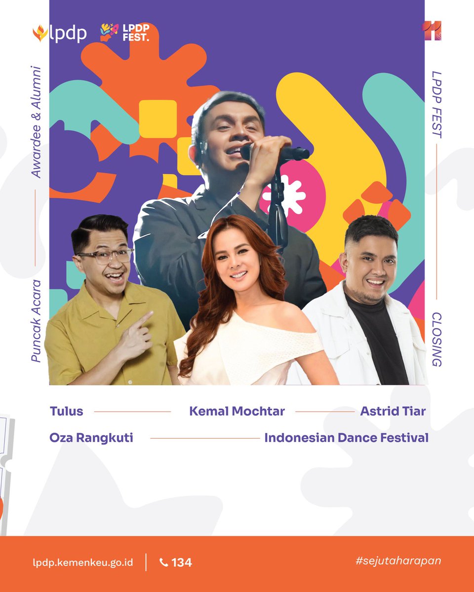 LPDP_RI's tweet photo. ACARA PUNCAK LPDP FESTIVAL 2023
ENLIVENING INDONESIA ADVANCING THE NATION 🇮🇩
Yuk bersama kita hadir dalam
✨ACARA PUNCAK LPDP FESTIVAL 2023✨
🗓 3 Agustus 2023
⏱ 12.00-17.00 WIB
📍 Youtube LPDP RI
#DiriuntukNegeri #SejutaHarapan #EnliveningIndonesia #AdvancingTheNation https://t.co/vXcm8amqre