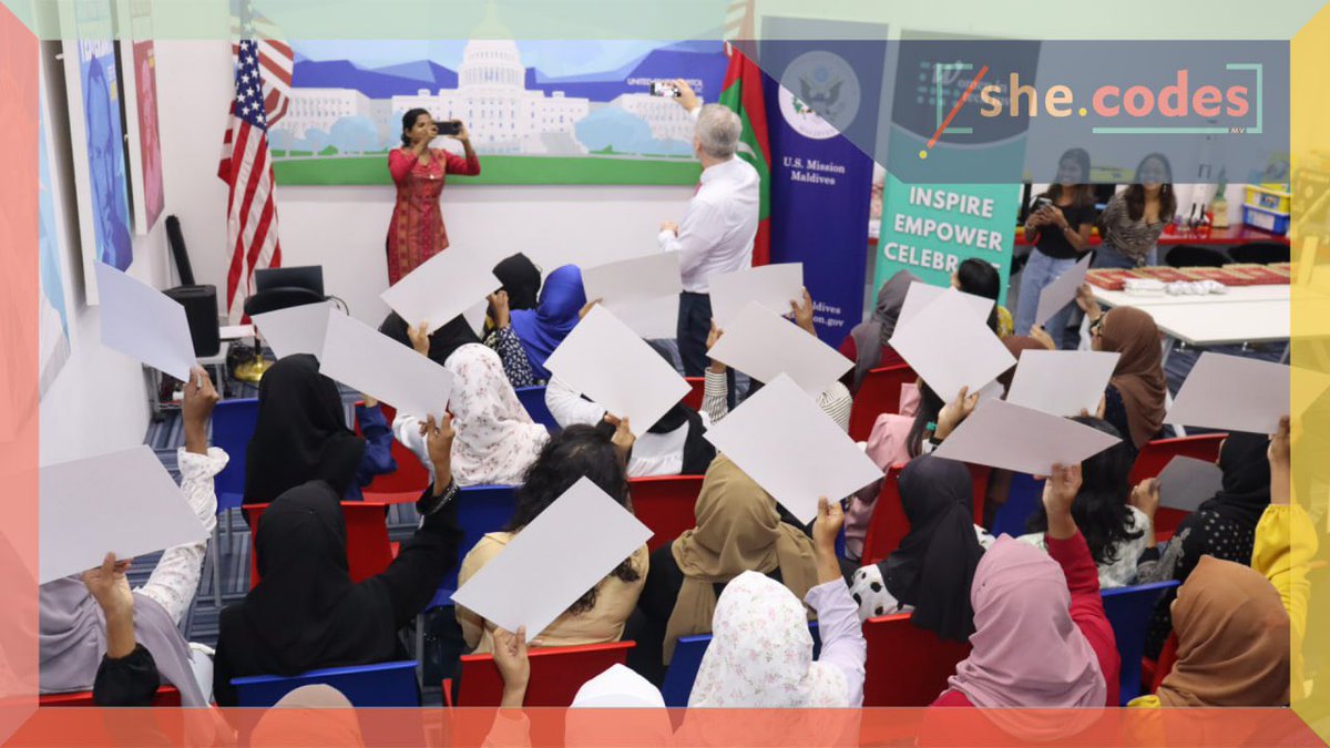 womenintechmv's tweet image. Fresh Off #SheCodesMV! Empowering #womenintech with coding skills, paving ways to web dev, ML, data science. Crushing gender gaps with one line of code at a time. Go girls! 💪
@ACMaldives @USinMaldives