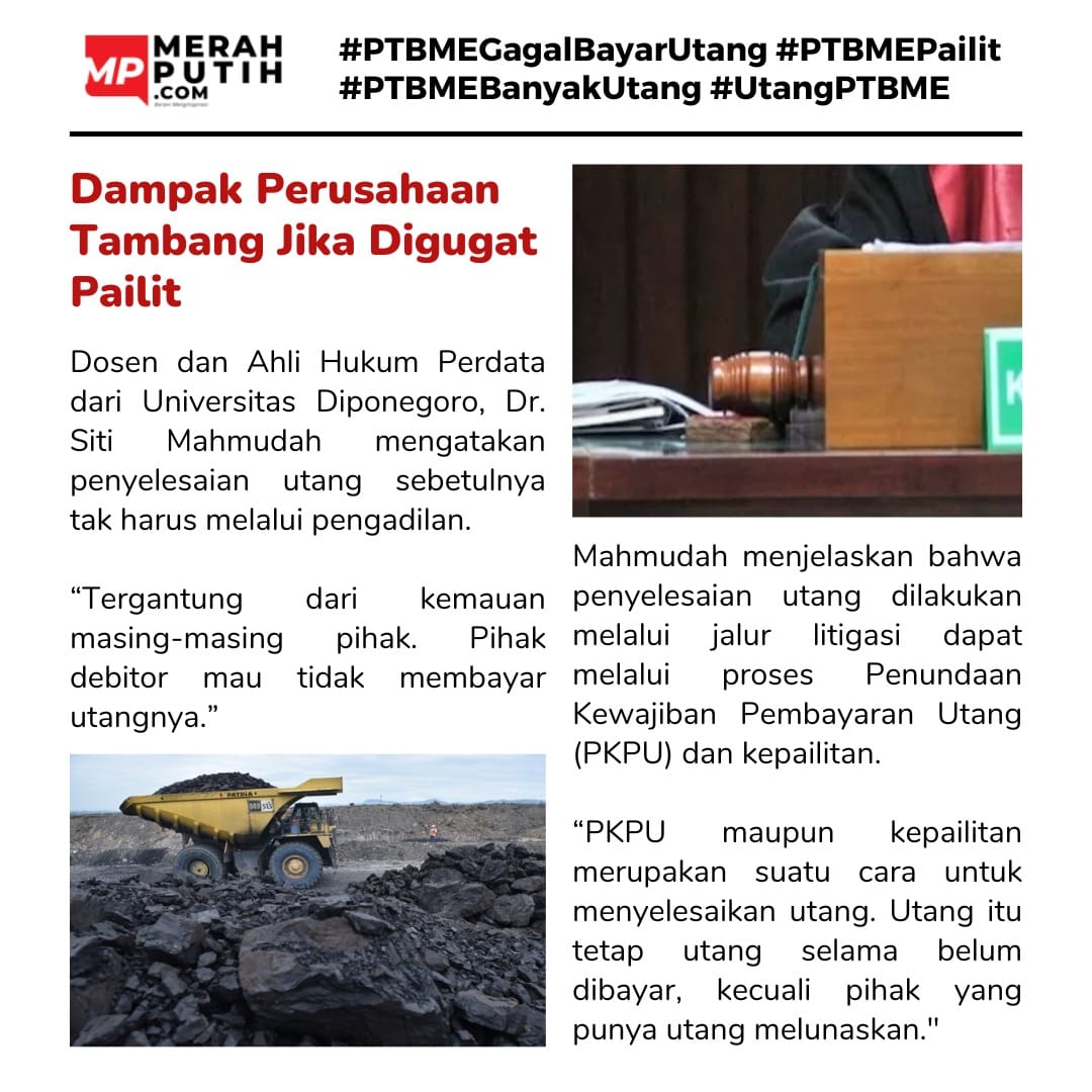 Penyelesaian Hutang itu kan bisa lewat PKPU bisa juga kepailitan. Ya utang itu tetap lah utang selama belum dibayar, kecuali pihak yang punya utang melunaskan. #PTBMEGagalBayarUtang