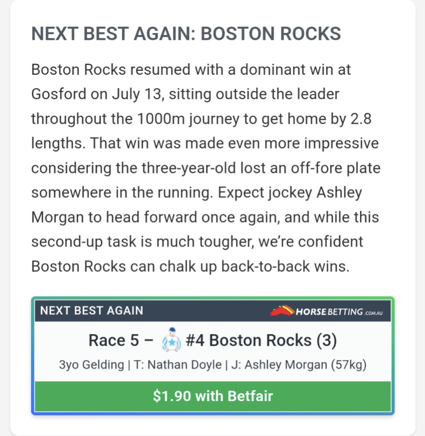 thesidelineheat's tweet photo. Easy as you like for #BostonRocks🥇✅ obliging after a stack money goes his way. Makes every post a winner! That's 6/6 for @HorseBettingAU over the last two days and 7/8 bets landing as well. Cheers for the support, and now we look at Coffs Harbour tomorrow. #HorseRacing 🍻 https://t.co/Tp7YROfXw4