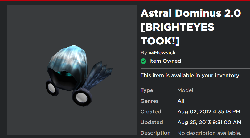 RBXNews on X: Two new Dominus hats have just been published to the  Marketplace by Roblox.  / X