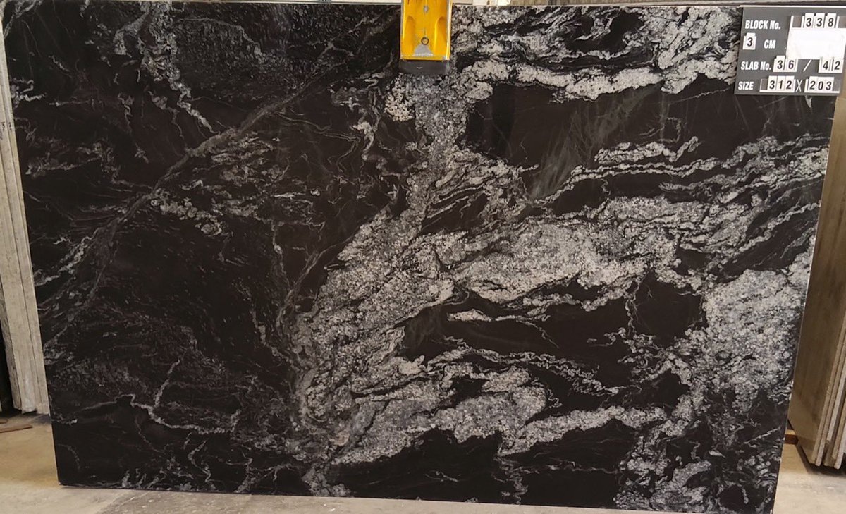 IndiangraniteMu's tweet photo. Indian Black Forest granite with natural black colors and with white veins which are not uniform and disturbed pattern so  
It’s an B grade quality and sold with very competitive price per square foot size of 312x201x3cm it’s one of the best granite for #kitchentop #countertops https://t.co/xk8EwDzpPz