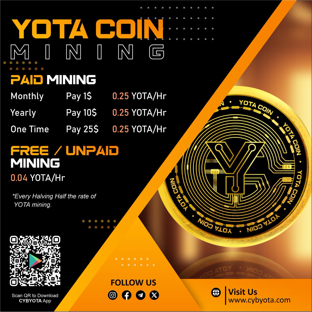 🚀YOTA Mining rates for Paid and Unpaid/Free Mining⚒

📲 Download CYBYOTA : play.google.com/store/apps/det… 🌐

#cybyota #yota #yotacoin #CloudMining #CryptoMining #Blockchain #Cryptocurrency #MiningMadeEasy