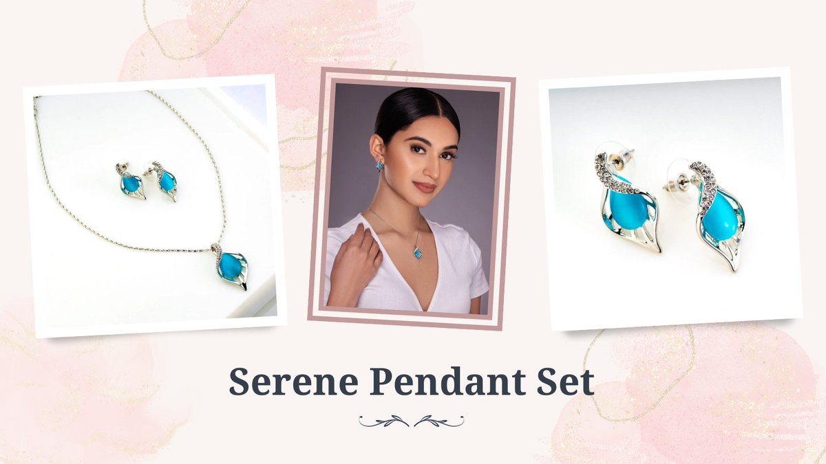 BlingVine's tweet image. Serene Pendant Set ₹ 2,400 

This minimalistic pendant set in serene sky blue color is something you must add to your jewellery box if you are a fan of light and minimal jewellery.

Available on  blingvine.com/products/seren… 

#pendant #pendantset #earrings #jewellery #blingvine