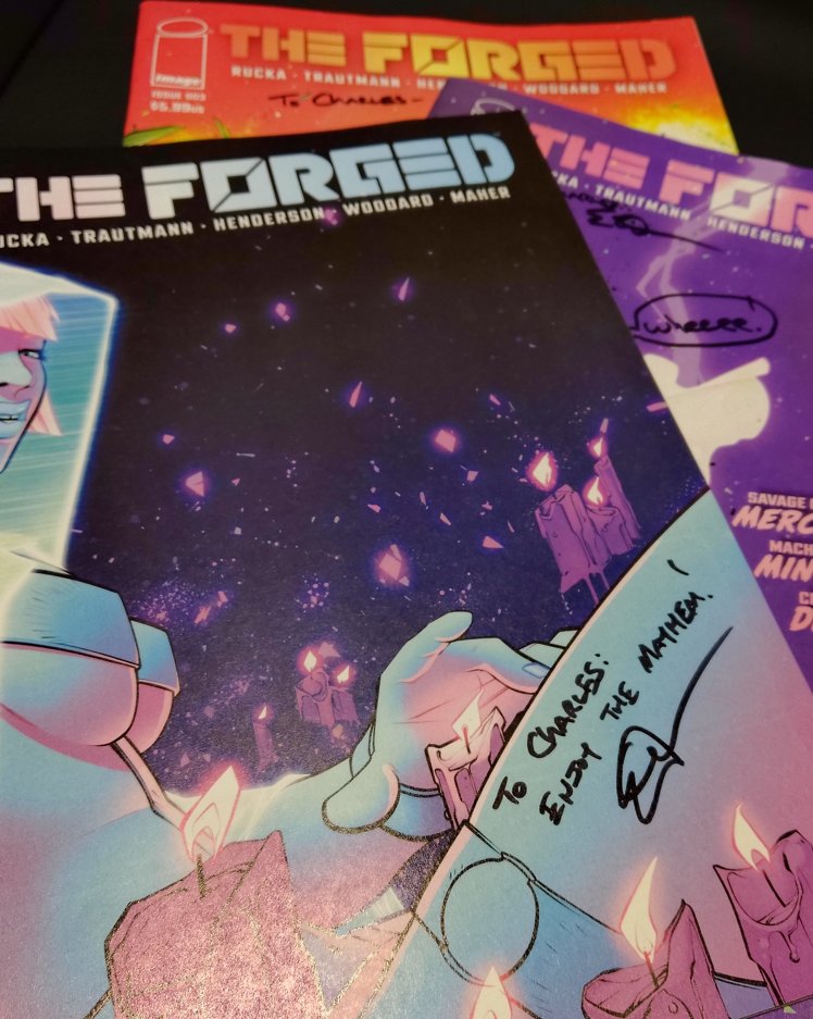 thanosrules's tweet photo. "That which must happen must happen."

And so it was.

I found out about THE FORGED this past weekend.

I caught up tonight.

I am BLOWN AWAY by the universe that has been created here by #GregRucka @mercuryeric @MikeSHenderson!

Do not miss this book! https://t.co/jkrnl9o0gw