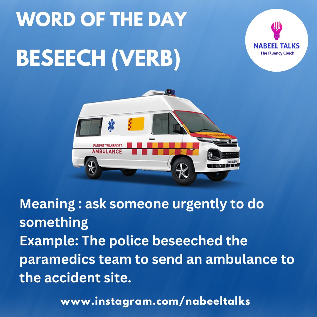 NabTalks's tweet photo. Word of The Day - Beseech 

#nabeeltalks #wordoftheday #vocabulary #learnenglish #ielts #ieltspreparation https://t.co/K80Ka3CbjM
