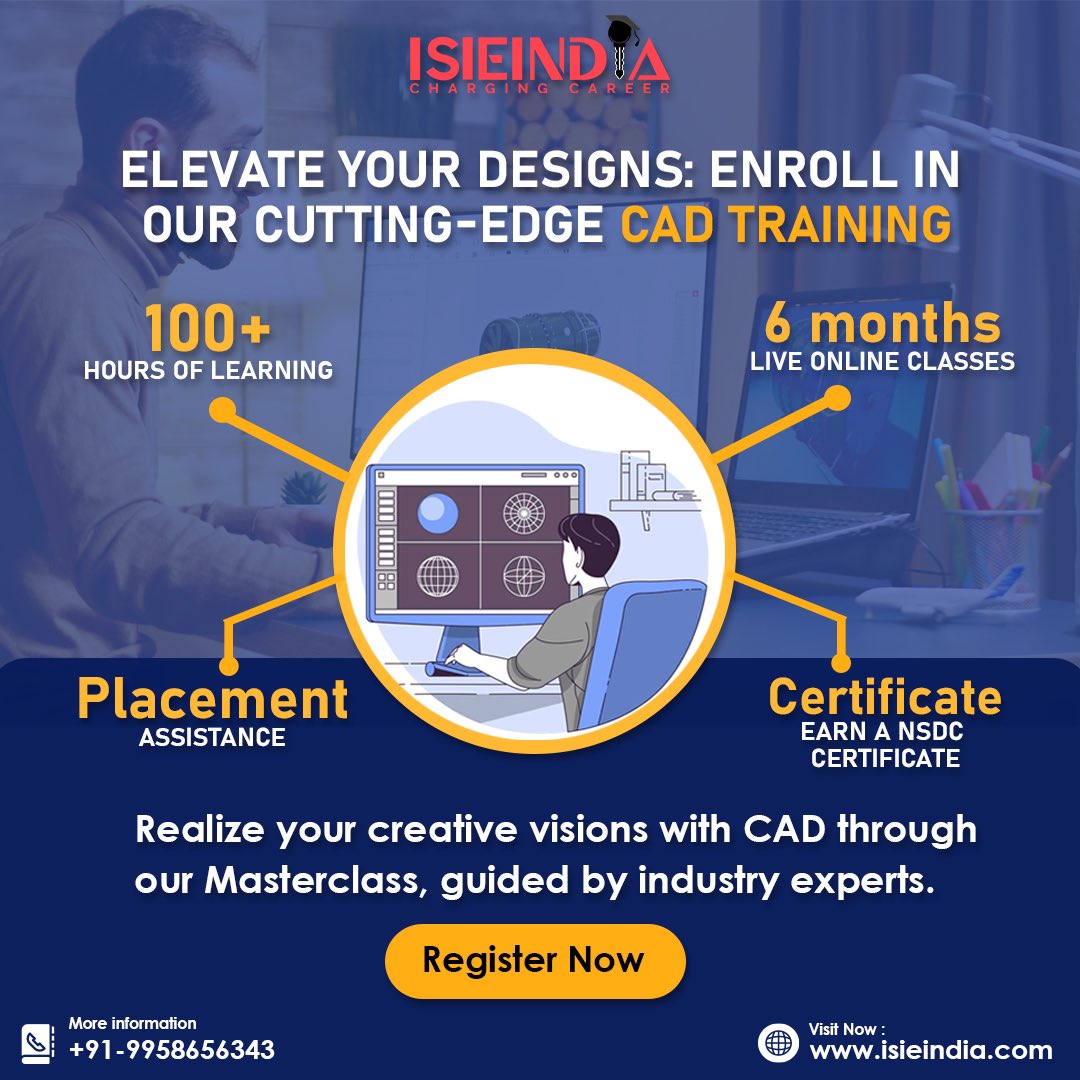 ISIEIND's tweet photo. Elevate your #skills by #enrolling in our #CADandCAECourse in just only #6months of the period⏳
For more information:
📧:Support@isieindia.com
🌐:https://t.co/luLobW18sN
📞: +91-9958656343
#isieindia #cad #cae #coursetraining #upslilling #placementassistance #engineers https://t.co/Kgm2RkSN5O