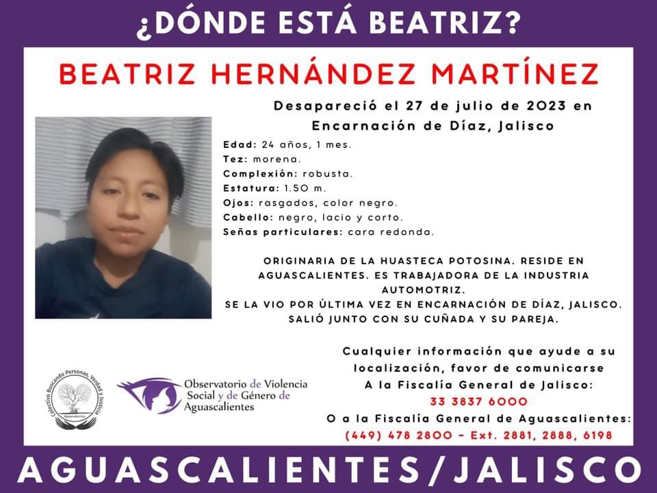 elsamarthagtz's tweet photo. Desaparecen 4 mujeres en Encarnación de Díaz, ubicado en la zona Altos Norte de #Jalisco.
*
Dos son trabajadoras de una empresa japonesa que fabrica transmisiones automáticas en Aguascalientes.
* 
La @FiscaliaJal aún no se pronuncia y en redes sociales ya piden apoyo 👇 https://t.co/JKY6Rmoxor