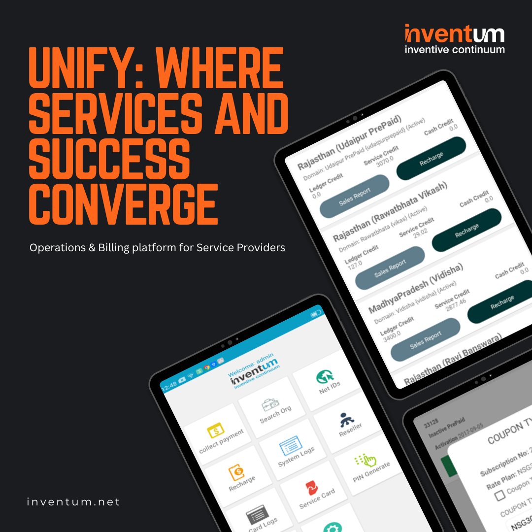 inventum_tech's tweet image. Unify is an all-in-one solution for Service Providers. Simplify subscriber management, streamline operations, and enhance customer relationships with our comprehensive platform. 

#ServiceProviders #SubscriberManagement #CustomerRelationships #UnifyPlatform #inventum