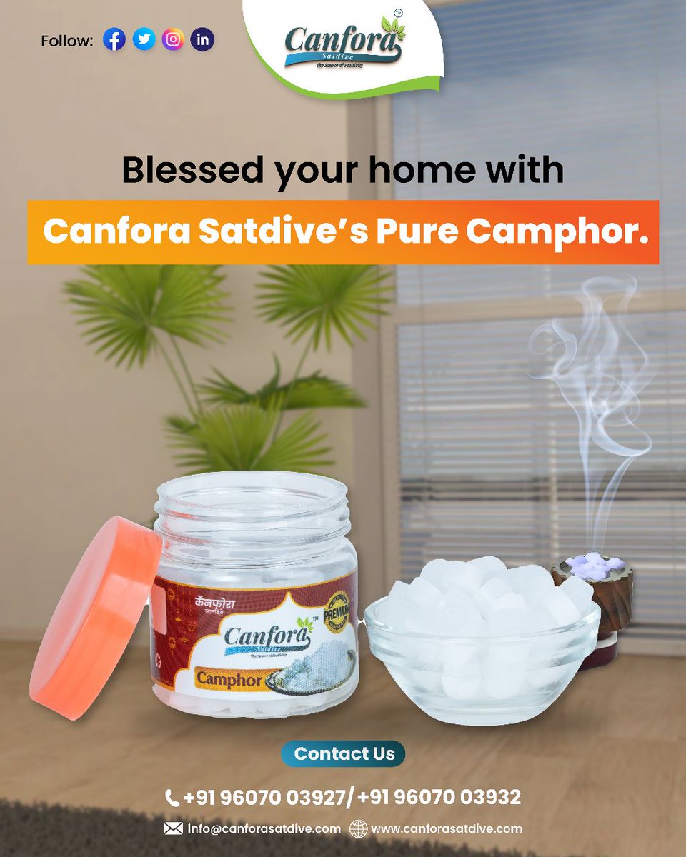 Blessed Your Home with Canfora Satdive's Pure Camphor
canforasatdive.com
Call us on 9607003927 / 9607003932
#Camphor #SacredPower #SpiritualSignificance #WellnessRituals #NaturalHealing #canforasatdive #temple #travel #india #culture #indianfestival #pooja #goodvibes2023