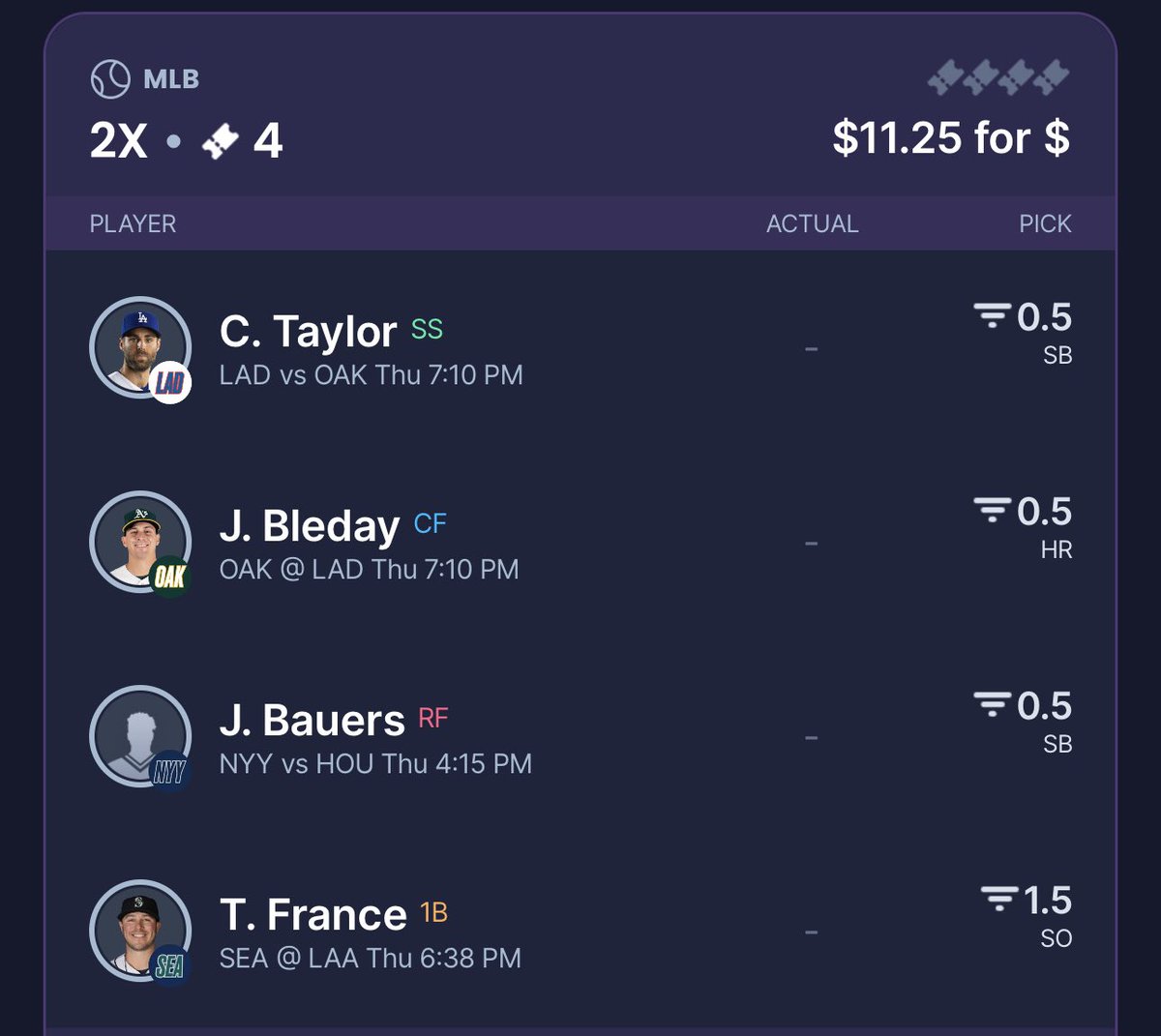 ChrolloBetts's tweet photo. #sleeper $10 to $1k Challenge 💰
Day 1 | $10 to $22
We get back to it! Ladder never ends.
Let’s see how far we get?
Link to discord: https://t.co/b4tb09FuI8
#betting #bettor #GamblingTwitter #mlb #MLBTwitter #sleeper #sleeperlocks https://t.co/8H2pOspESb