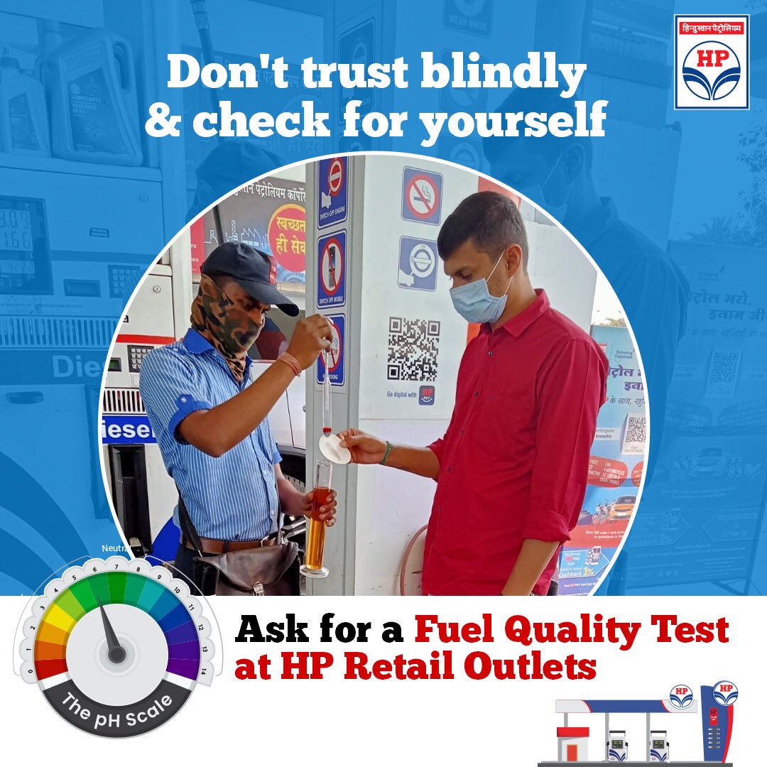 Our customers trust us with the best quality of fuel. But if you're wondering how they ensure the quality, you can do it do! By being a Club HP Star member, you can check the fuel quality for yourself. Talk premium, talk #ClubHPStar. #HPCL #DeliveringHappiness #FuelQuality