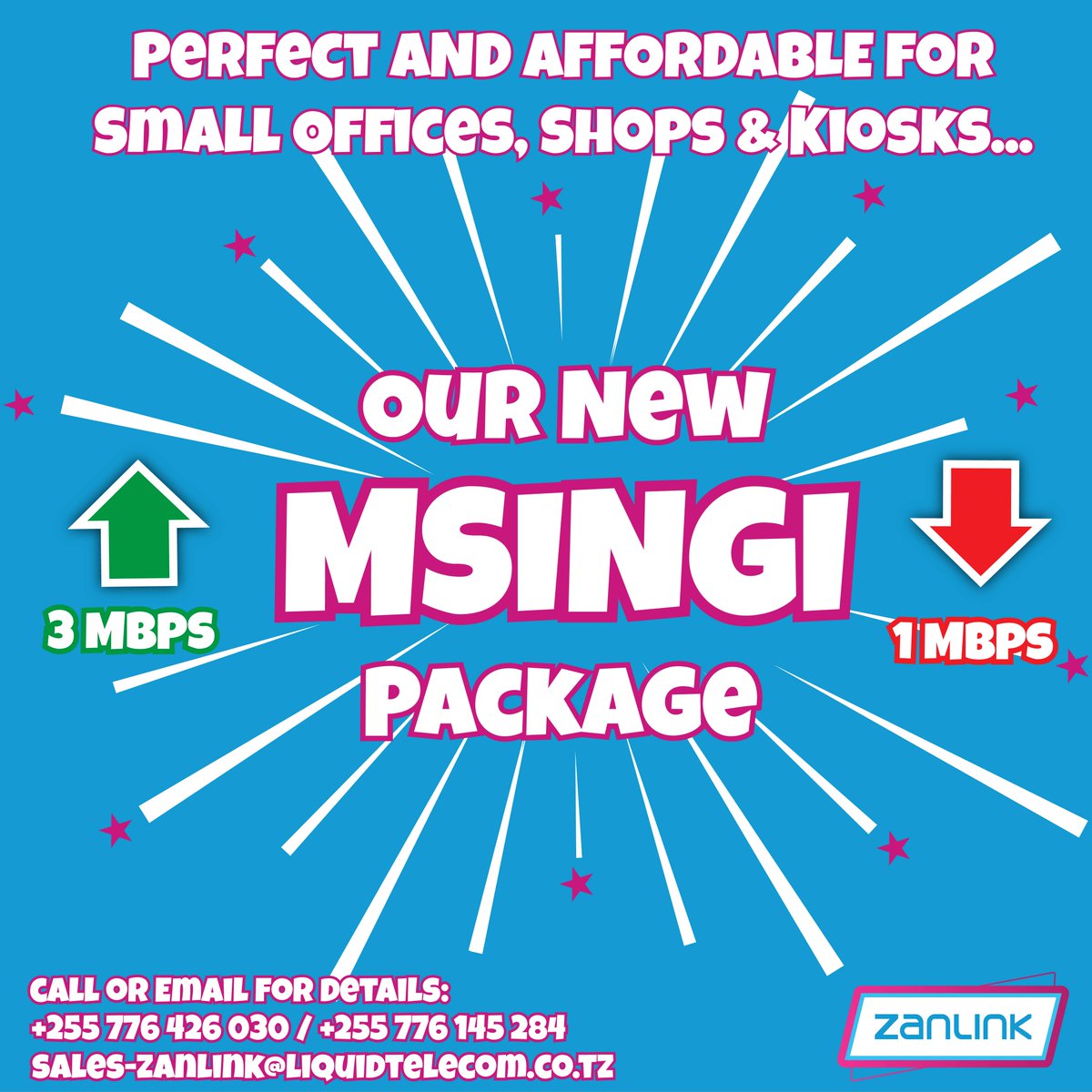 zanlink_l's tweet photo. Want an internet connection that can handle the small basics that need to be done? We've got a new package that might be of interest.... #msingi #zanzibar #zanlink #ISP https://t.co/nqugwLdxWQ