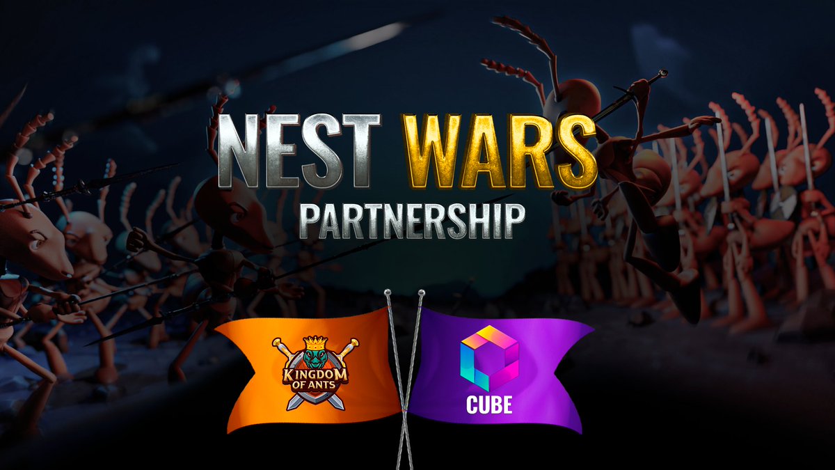 Exciting times ahead! We're thrilled to announce a partnership with @mycube_official.

🐜 Prepare for a unique contest showcasing the collective strength of the #crypto community. Let's make a significant impact together!

Let the Nest Wars begin! 
#Partnership #CommunityGrowth