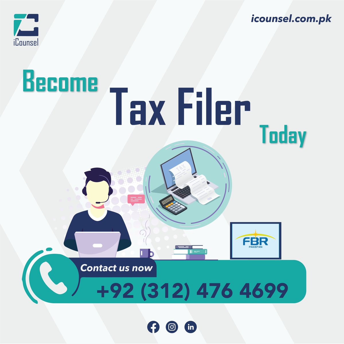 iCounsel4's tweet photo. Take charge of your financial future and become a tax filer today! 📝 Filing your taxes not only ensures compliance but also empowers you to access various benefits and opportunities. Let us guide you through the process and make tax filing a breeze.

Call us at
📞: 03124764699 https://t.co/1cY0fDLu1X